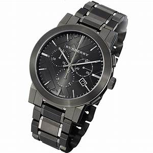 BURBERRY Chronograph Dark Grey Dial Black Ion-plated Men's Watch BU9354